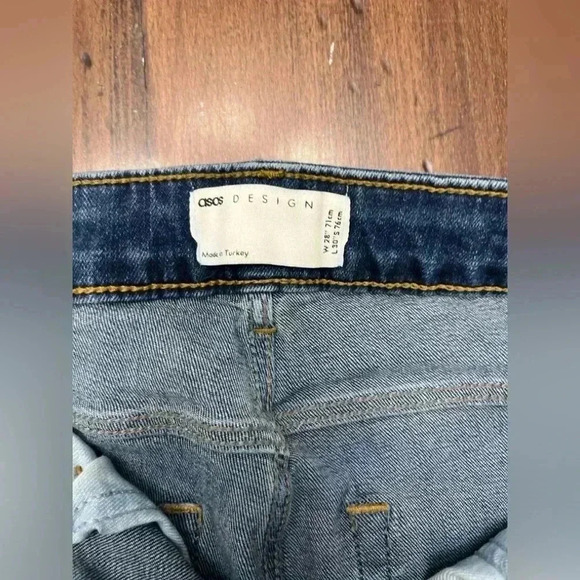 ASOS Jeans Skinny Straight Size 28 X 30 cropped denim blue fall preppy hipster - Picture 3 of 9
